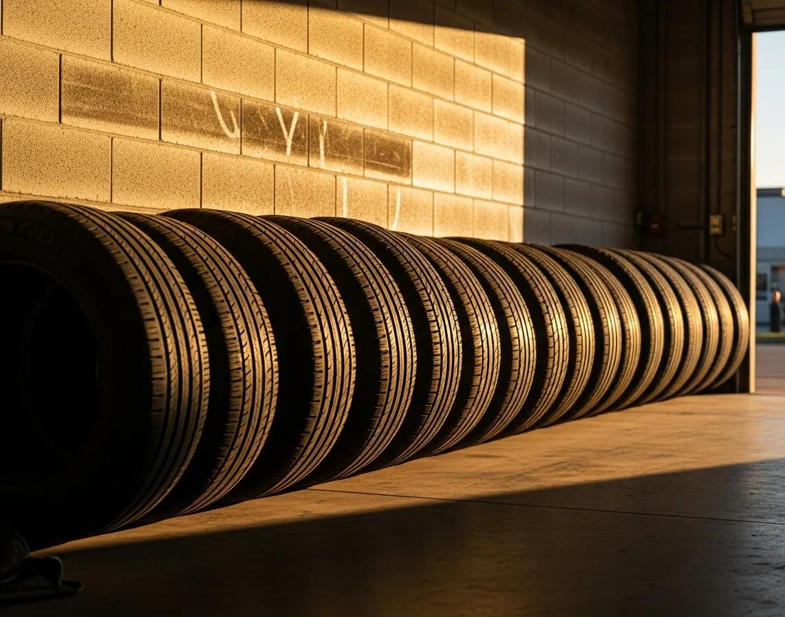 A row of tires